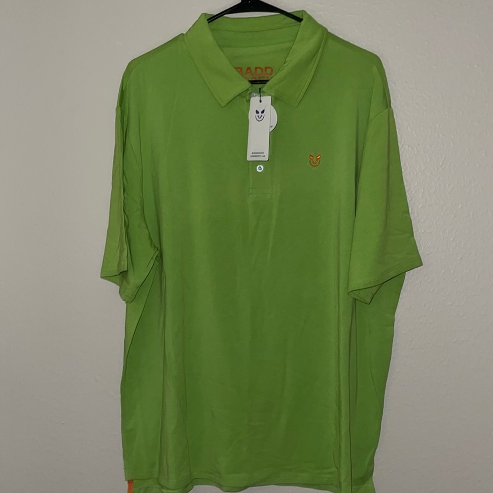 Neon green golf polo shirt
